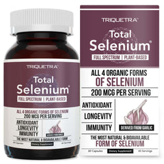 Total Selenium bottle sourced from garlic, plant-based selenium