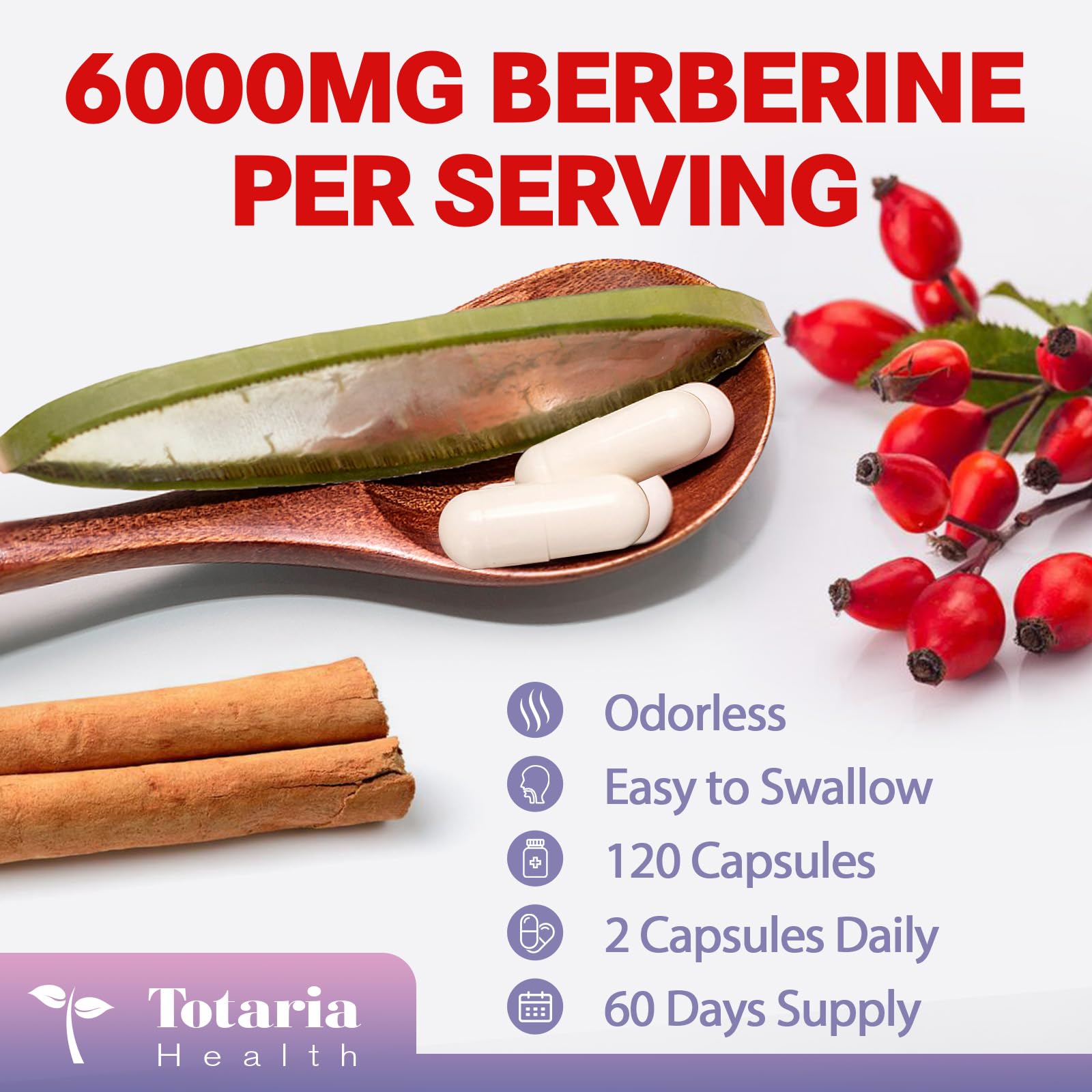 Collection view of Totaria Berberine supplements and packaging