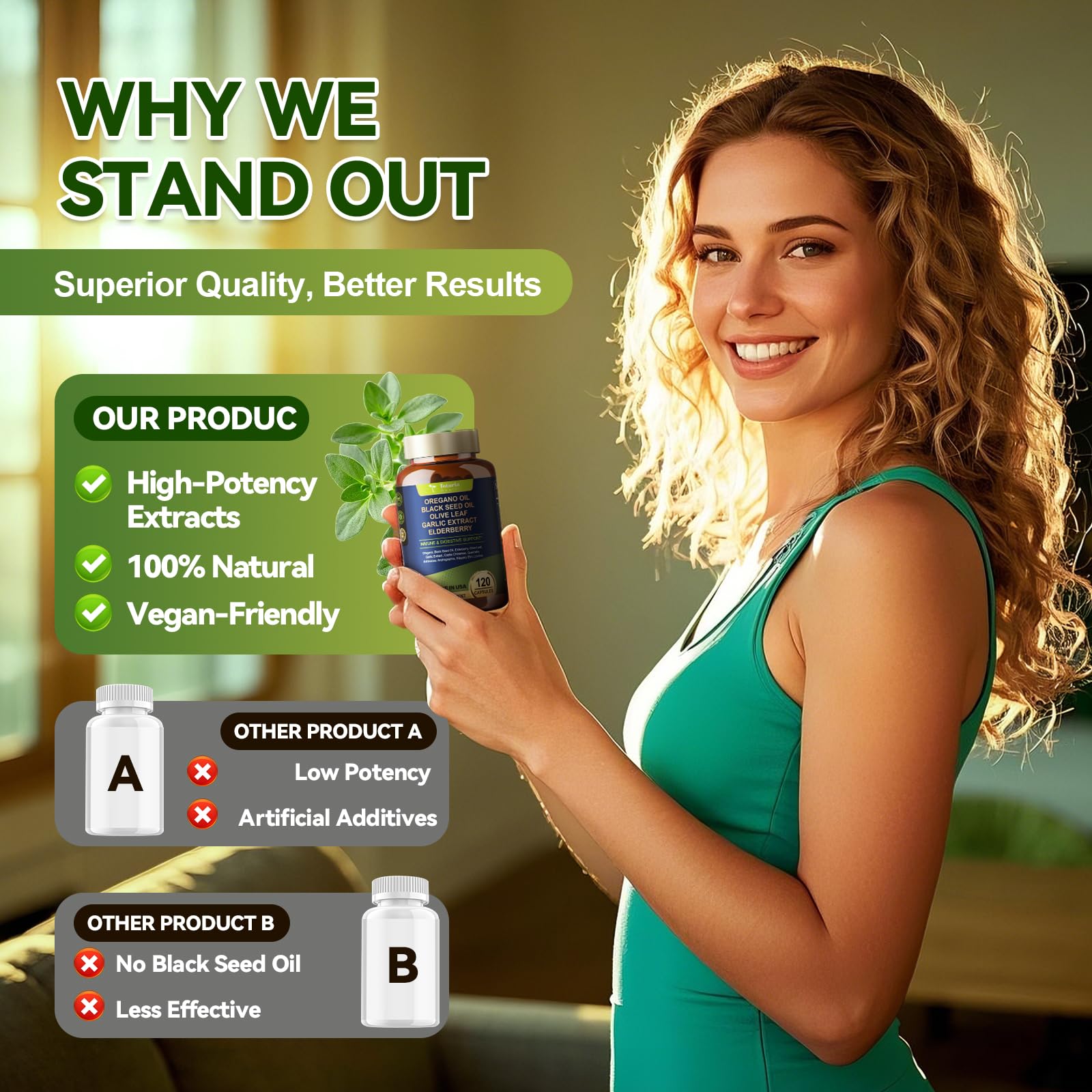 Black pepper (piperine) for enhanced absorption in Totaria capsules