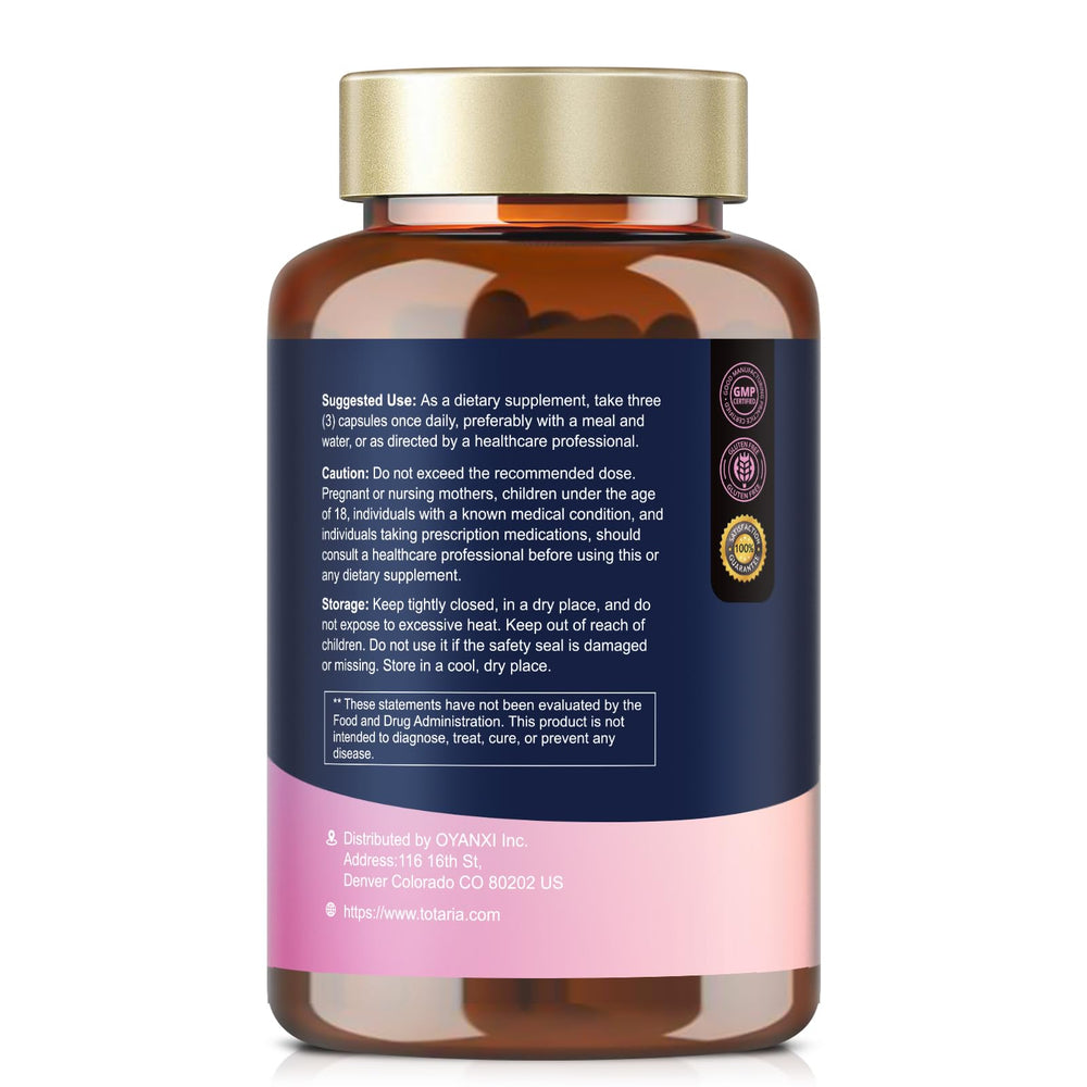 Totaria capsule close-up displaying smooth vegan capsule for easy swallowing and fast absorption
