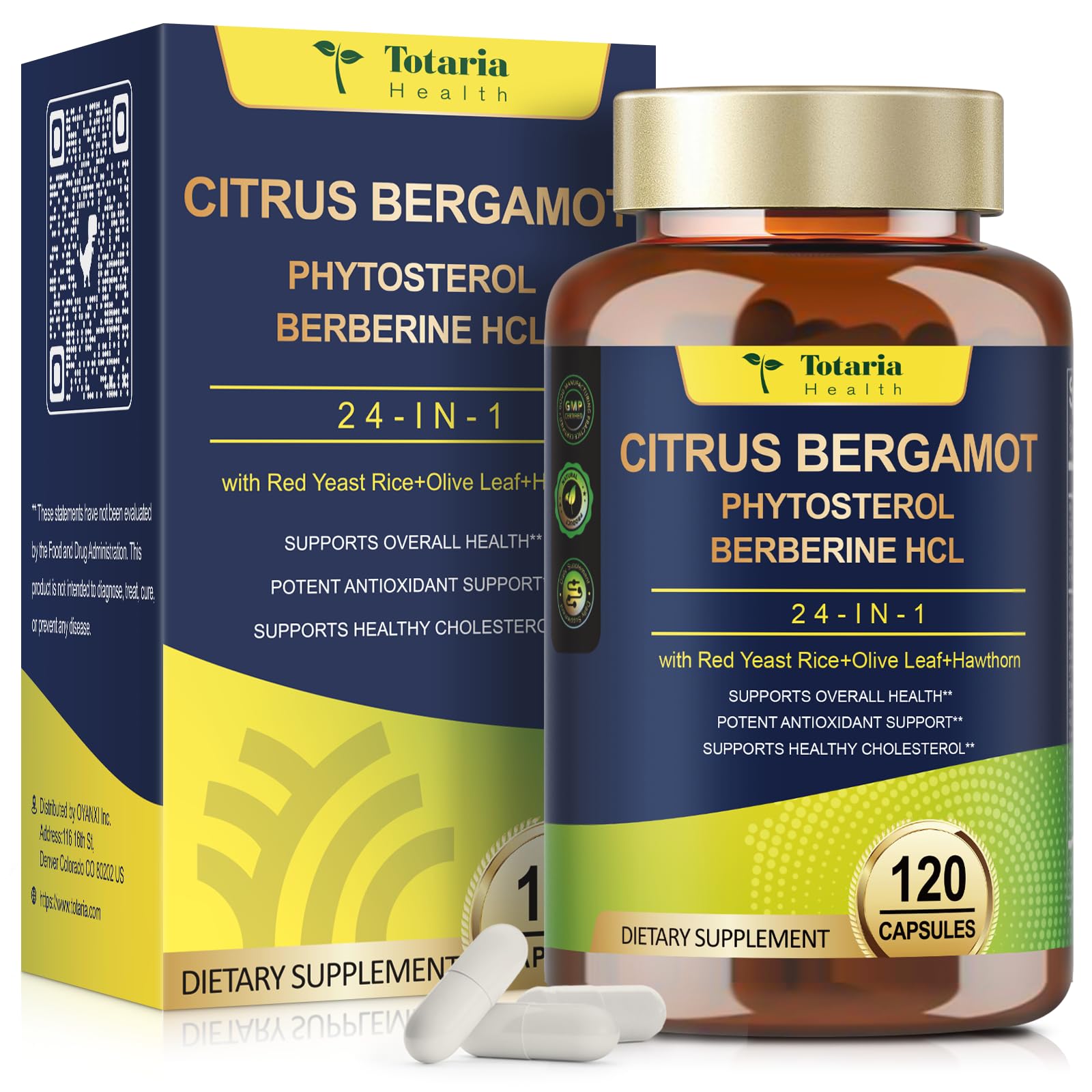 Bottle of Totaria Citrus Bergamot supplement