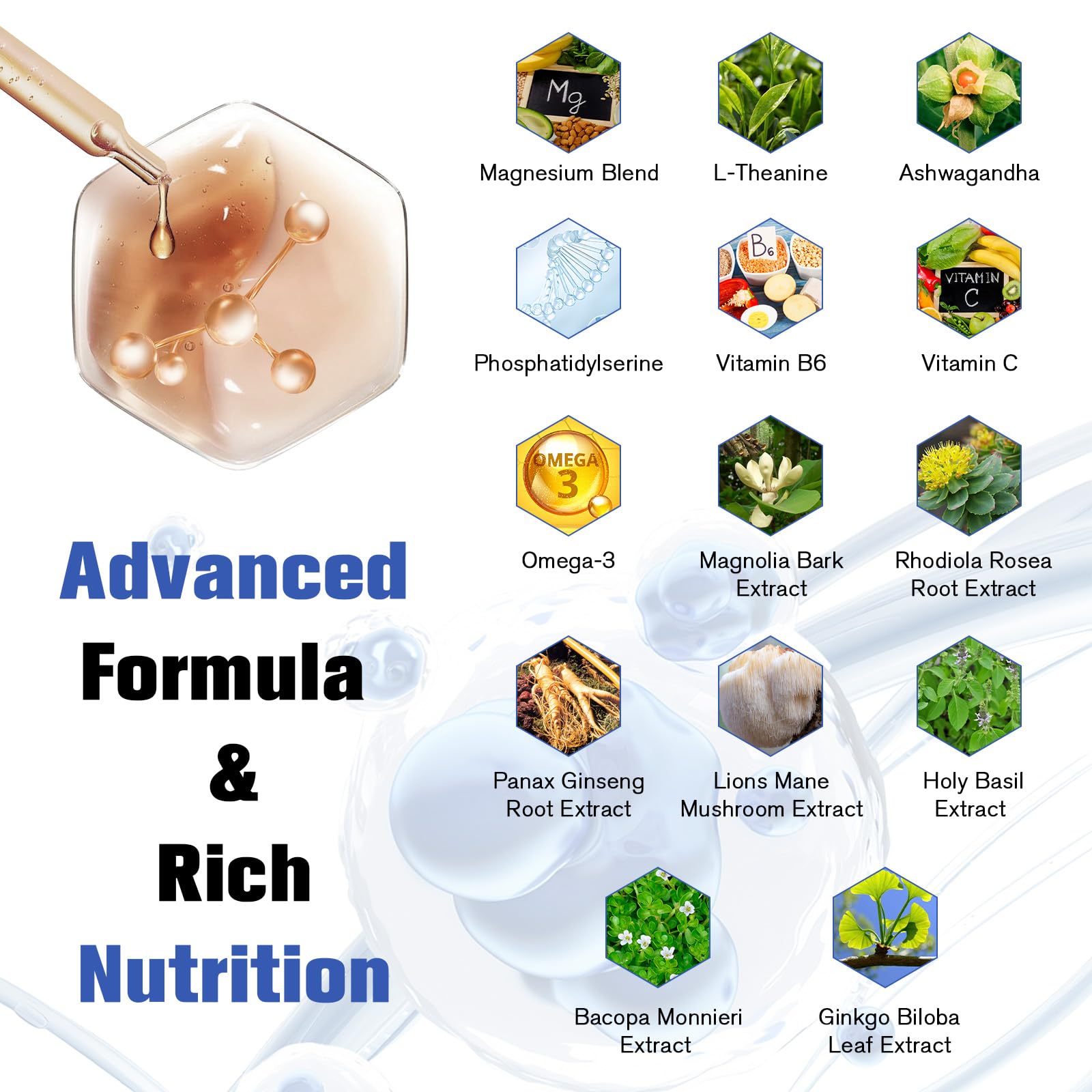Close-up of Totaria Cortisol Drops label showing active ingredients