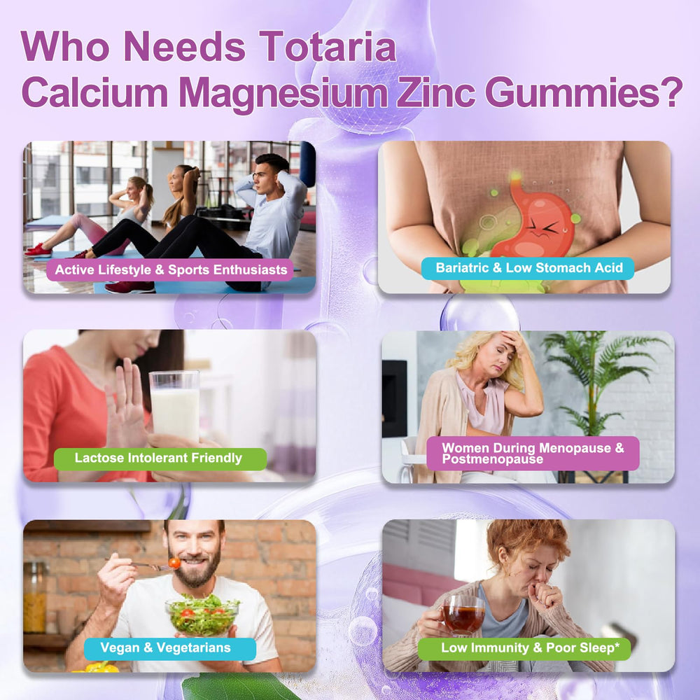 Family-friendly Totaria calcium gummies serving sizes