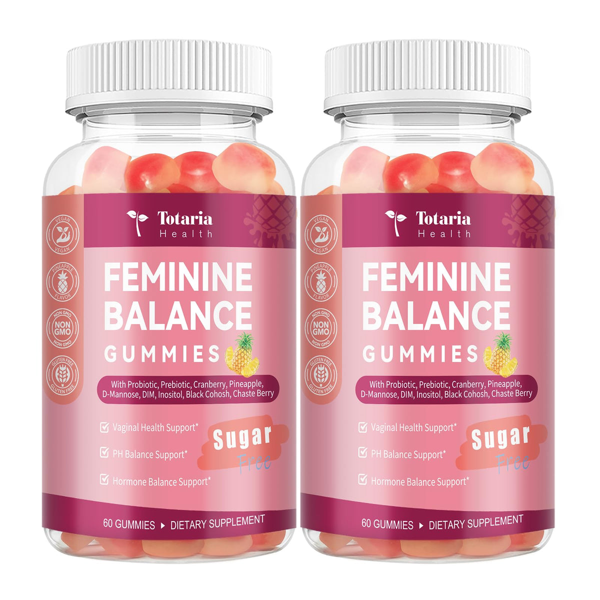 Totaria feminine balance gummies bottle on display