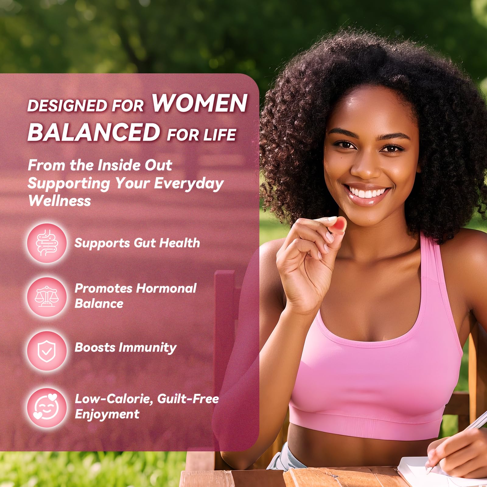 Nutrition label for Totaria feminine balance gummies