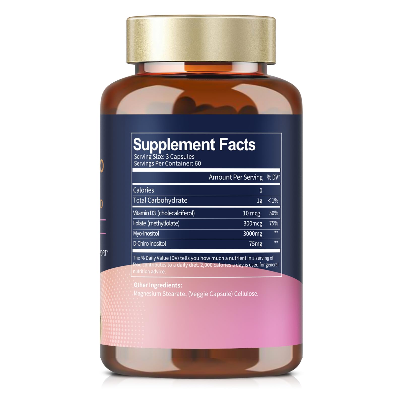 Close-up of 60-day supply bottle showing 180 capsules