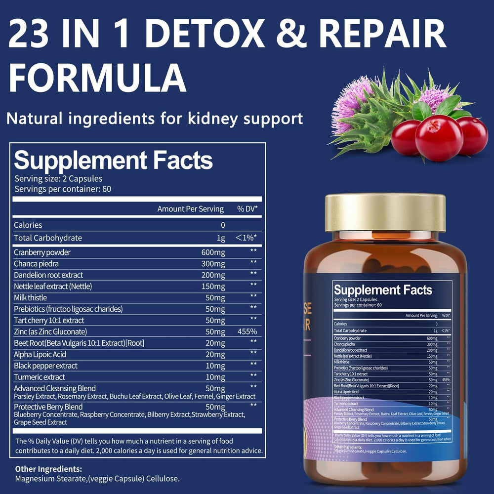 23-in-1 kidney & liver support formula ingredients layout
