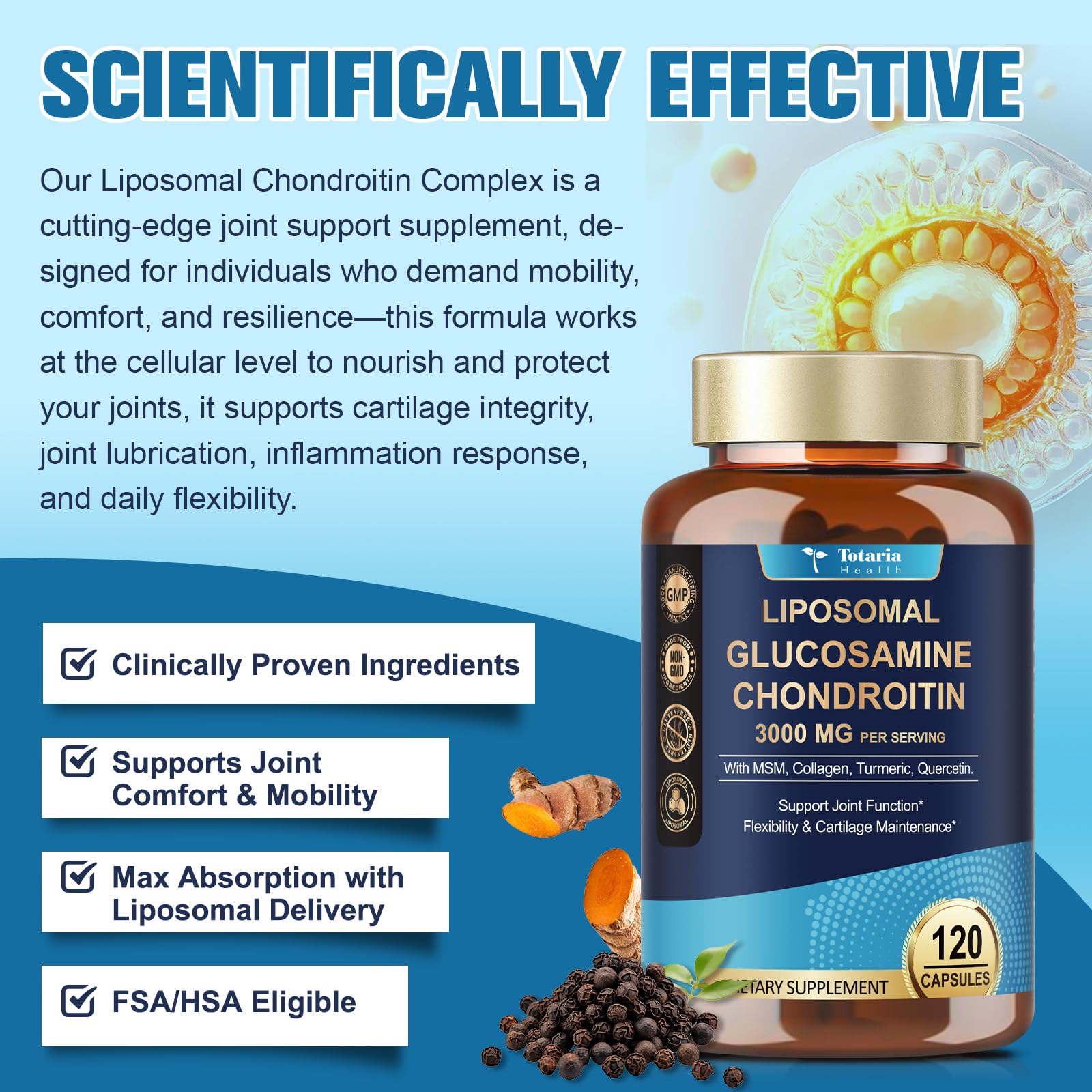 Vitamin D3, turmeric extract, quercetin and bromelain highlighted