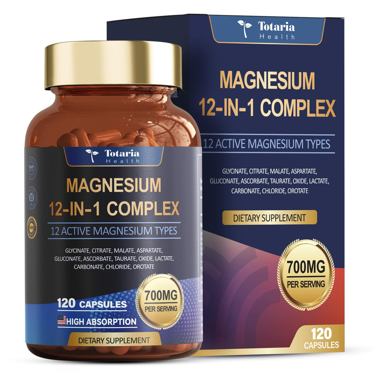 Totaria Magnesium Complex 700mg vegan capsules