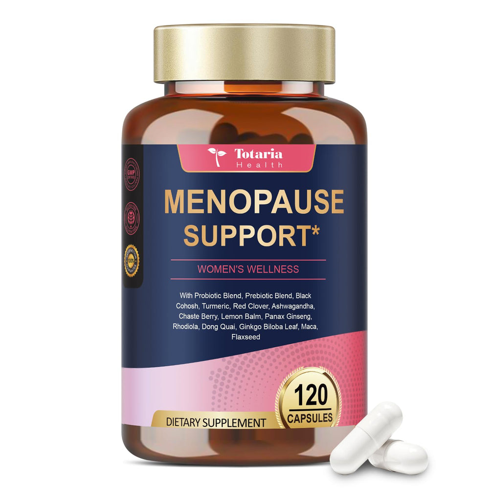 Totaria menopause supplement bottle with 120 capsules