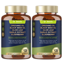 Totaria oil of oregano and black seed oil capsules main image showing a 2-pack