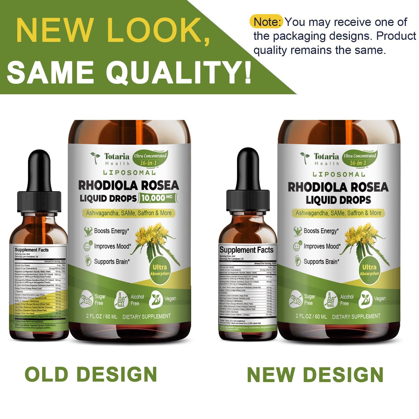 Totaria tincture packaging on display