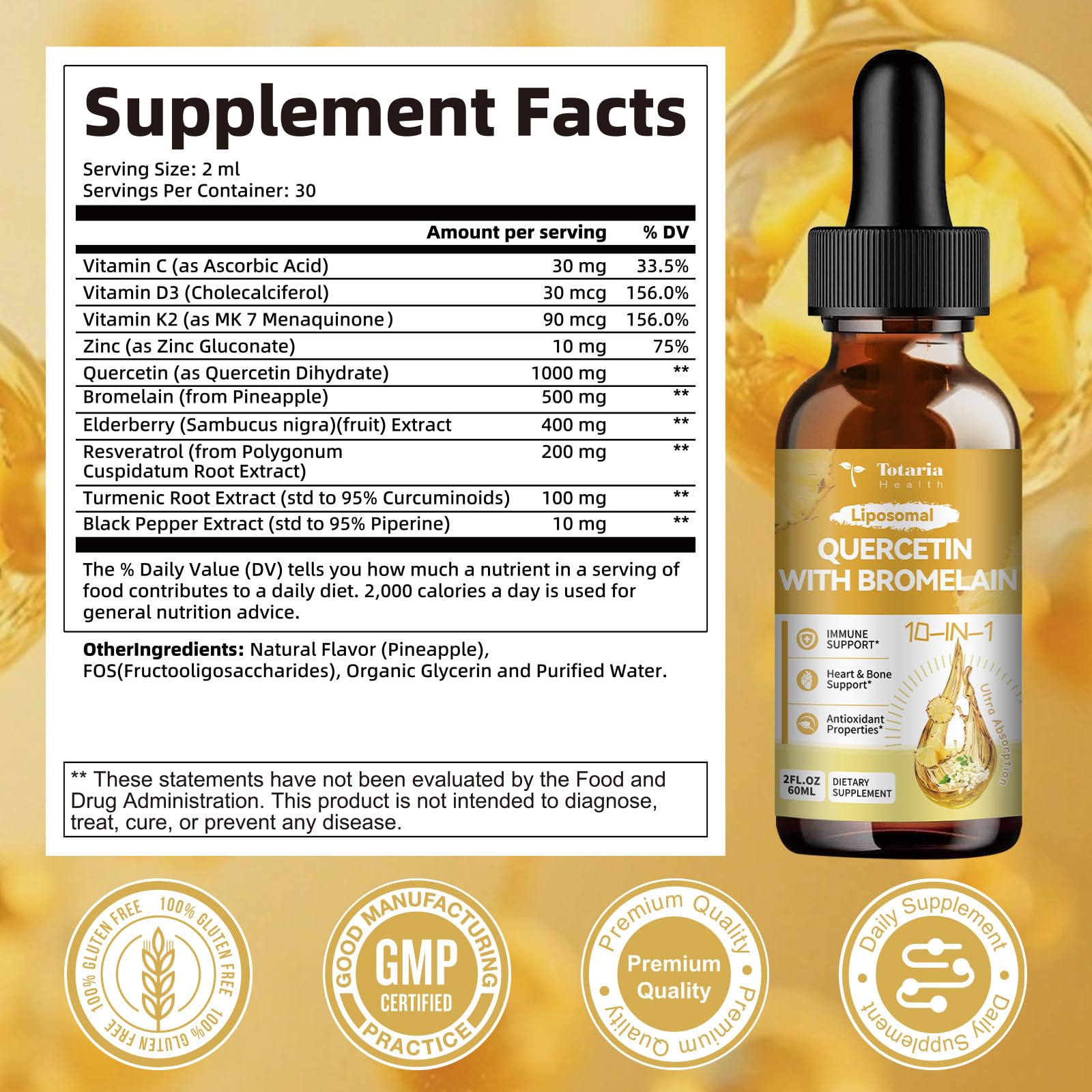 Graphic emphasizing high absorption and immune support