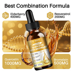 Label showing Totaria quercetin bromelain drops