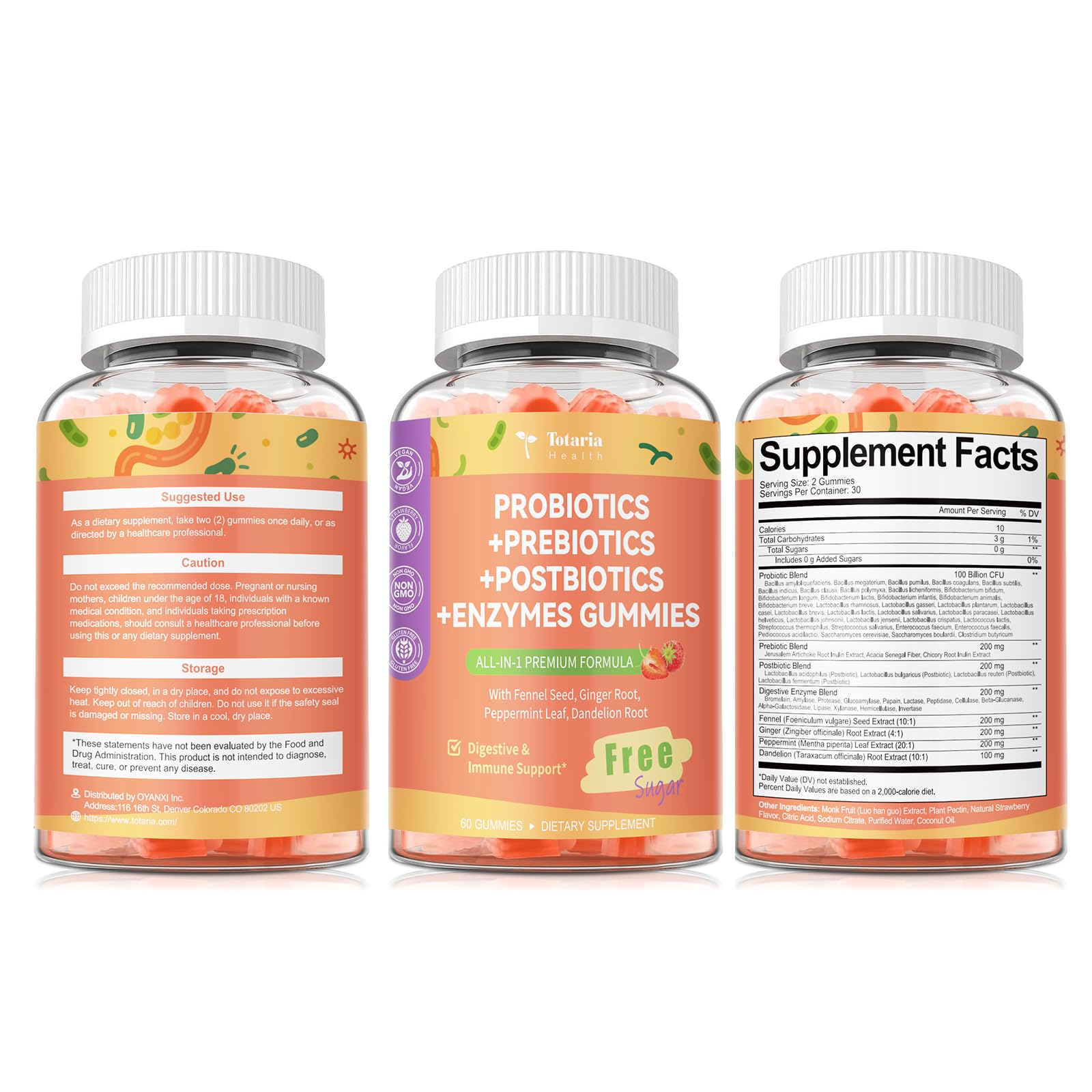 Two Totaria gummies daily serving