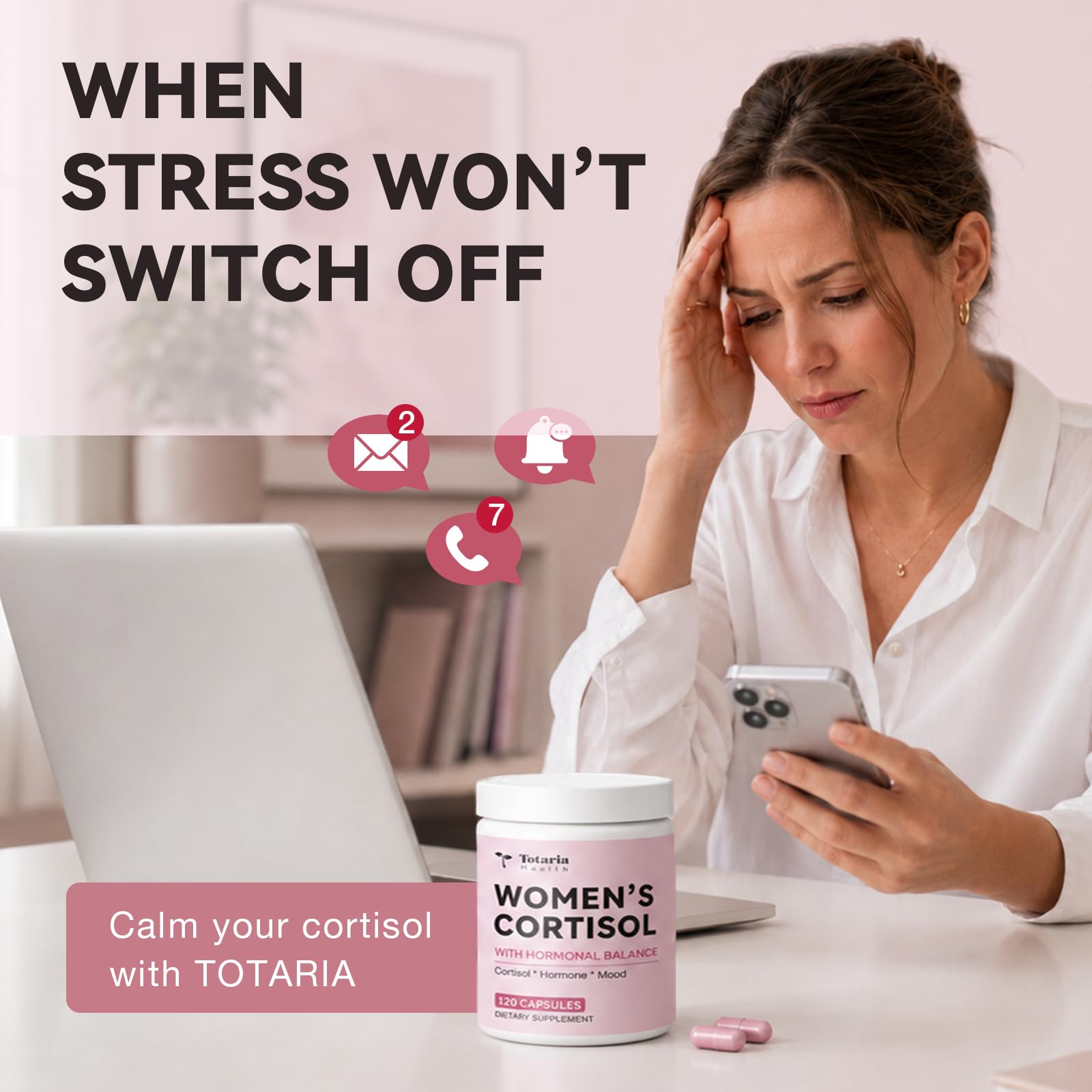 Totaria capsules close-up showing smooth texture and easy swallowing