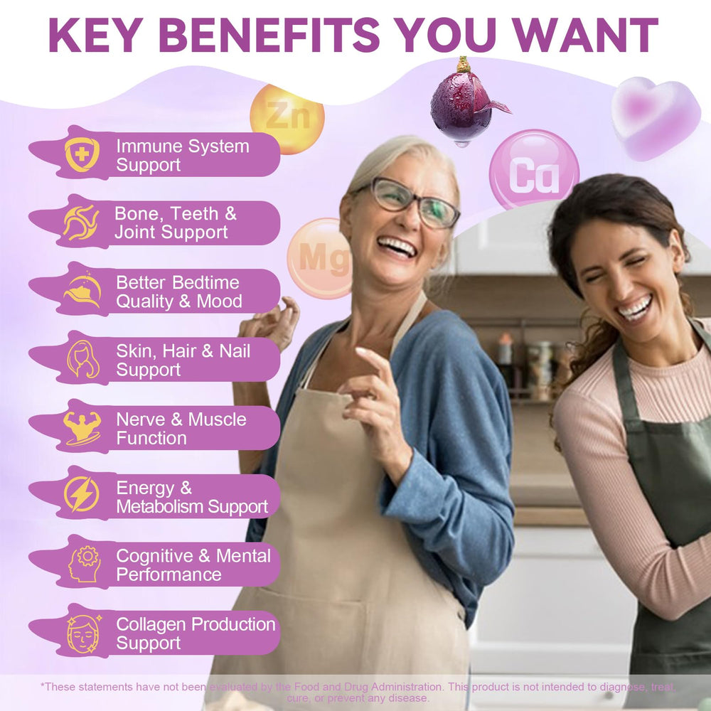 Vegan sugar-free calcium gummies with vitamin D3 and K2