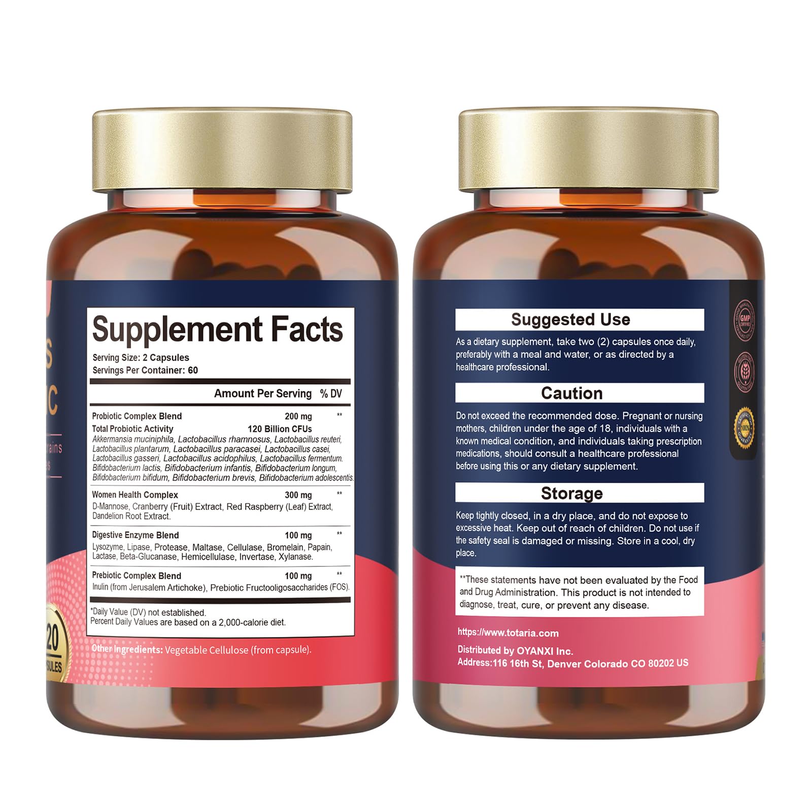 Totaria Probiotics for Women product lineup and branding