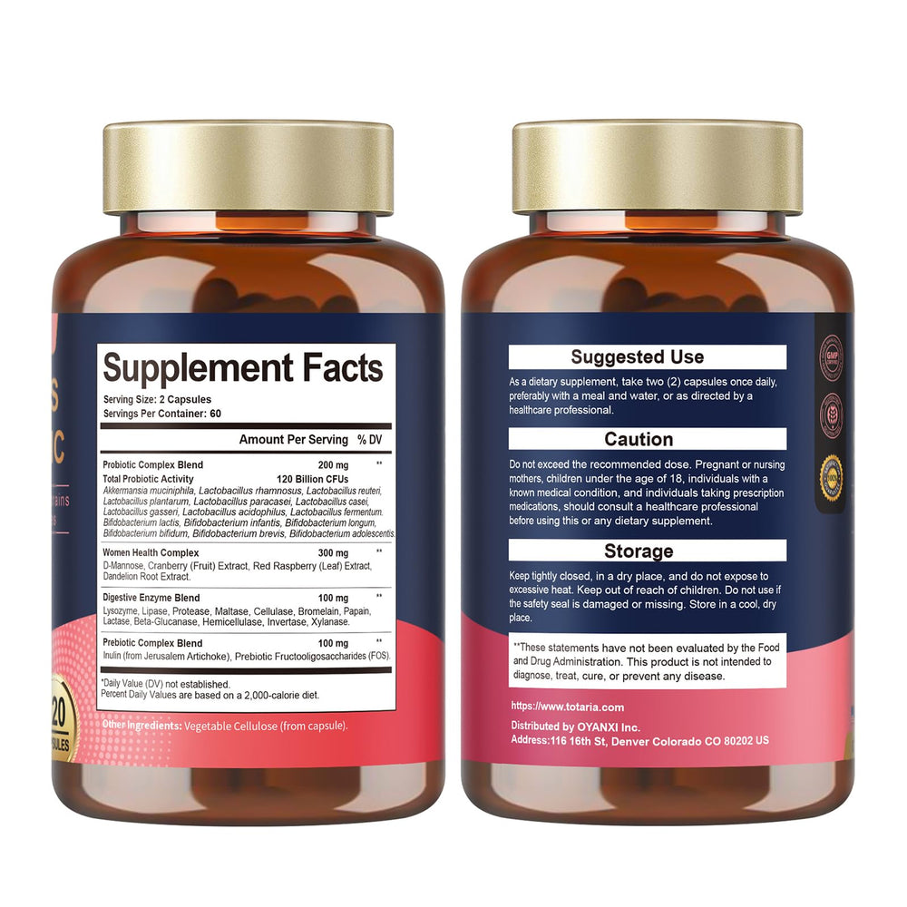 Totaria Probiotics for Women product lineup and branding