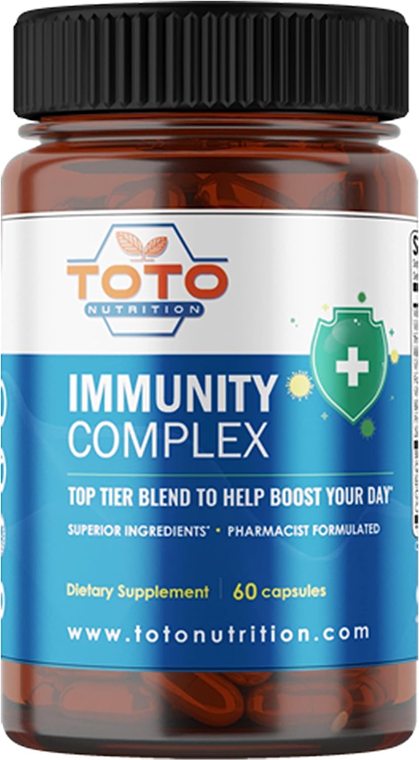 Bottle of TotoNutrition Immunity Support Booster with 9-in-1 formula