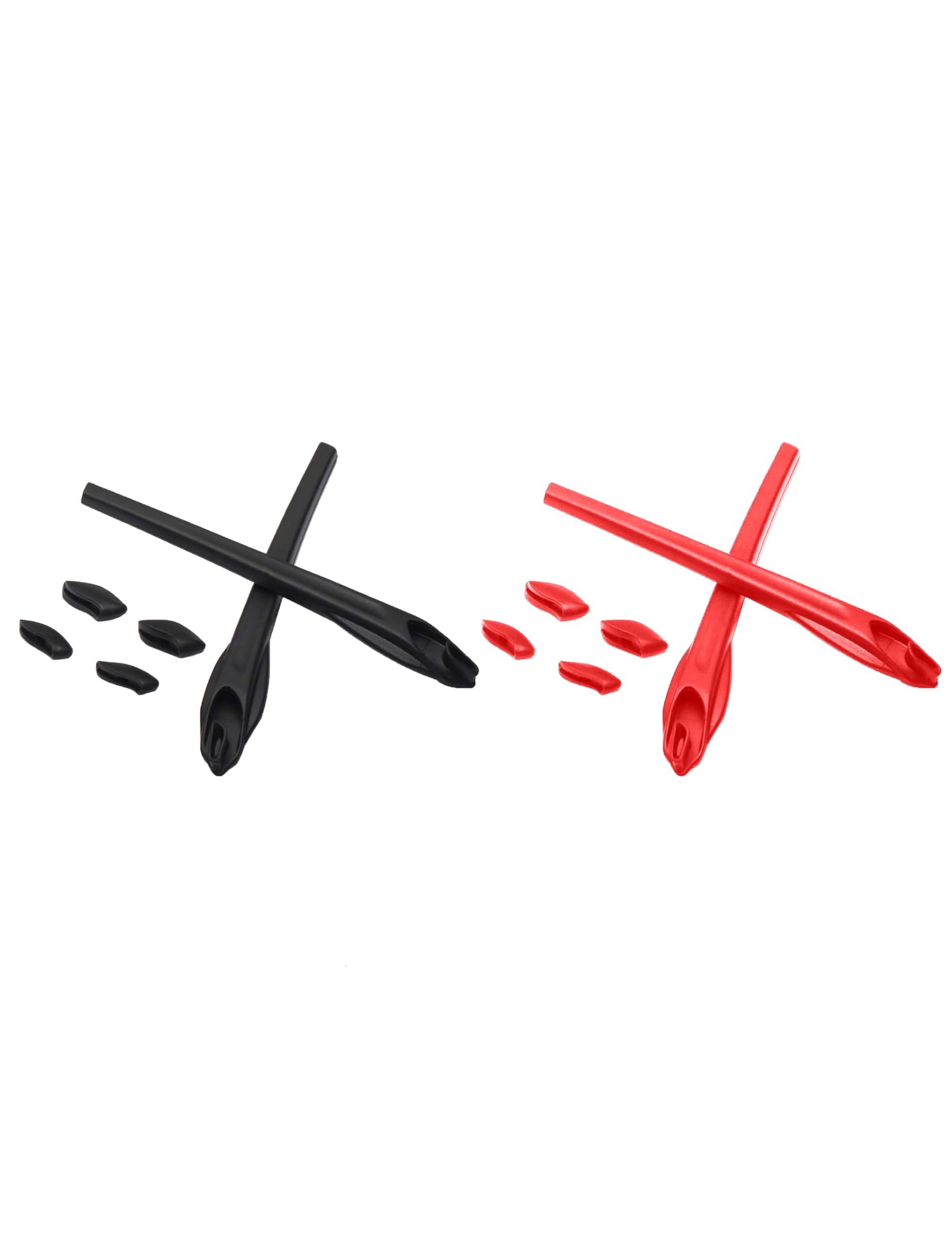 Replacement earsocks and nose pads in Black and Red for Oakley Flak 2.0 XL OO9188/OO9295 – image 1