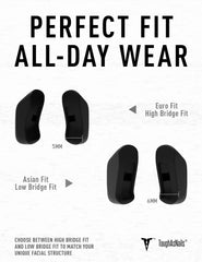 Close-up of earsocks in black ToughAsNails kit for Oakley Flak 2.0 XL