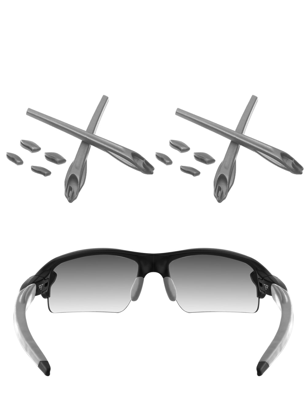 ToughAsNails gray replacement earsocks and nose pads for Oakley Flak 2.0 XL OO9188/OO9295