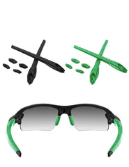 Replacement earsocks and nose pads for Oakley Flak 2.0 XL OO9188/OO9295 – Black & Deep Green (image 1)