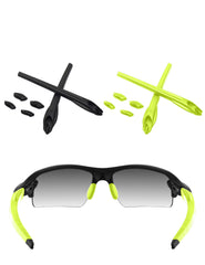 ToughAsNails replacement earsocks and nose pads in black and green for Oakley Flak 2.0 XL OO9188/OO9295