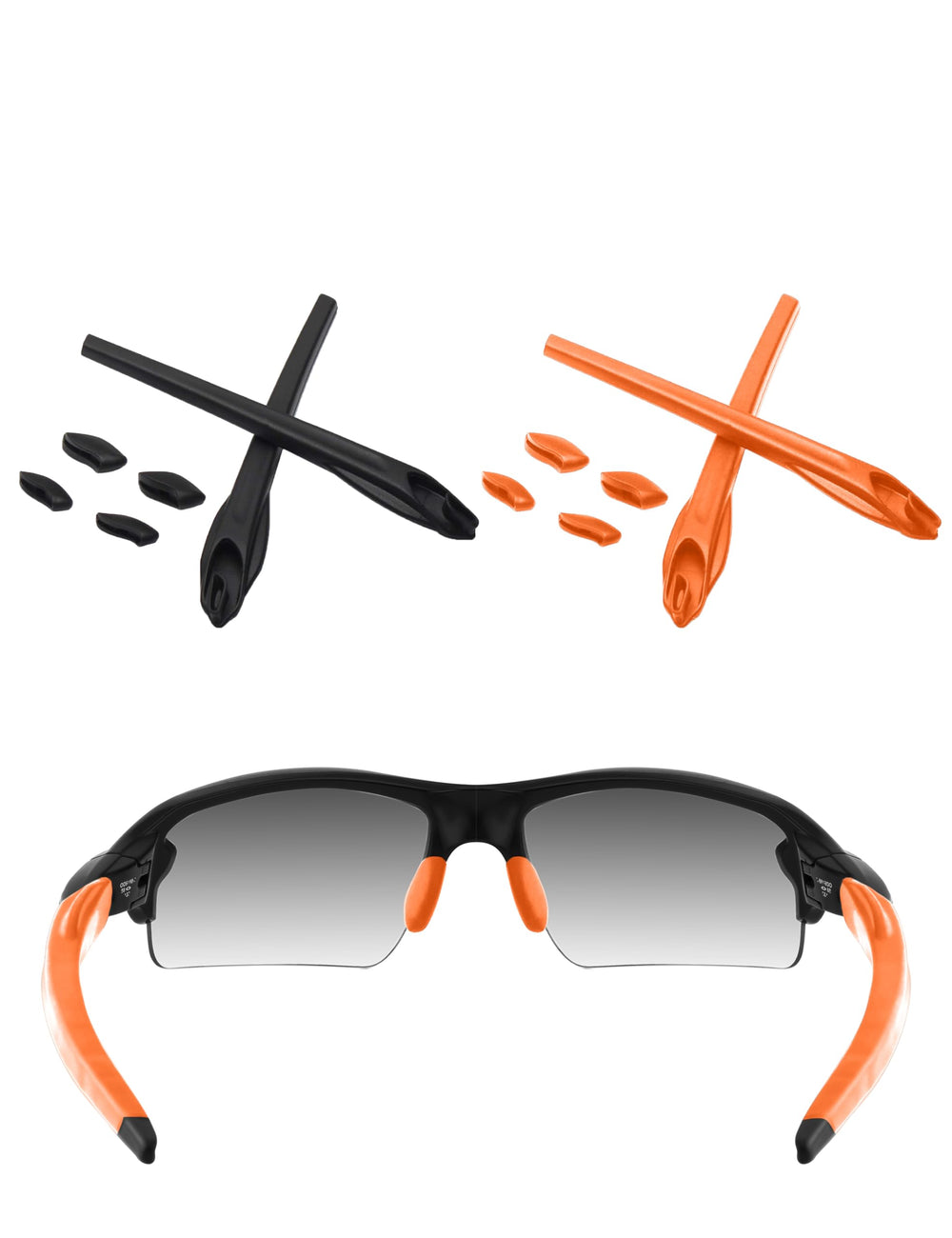 ToughAsNails replacement rubber kit for Oakley Flak 2.0 XL – Black & Orange (image 1)