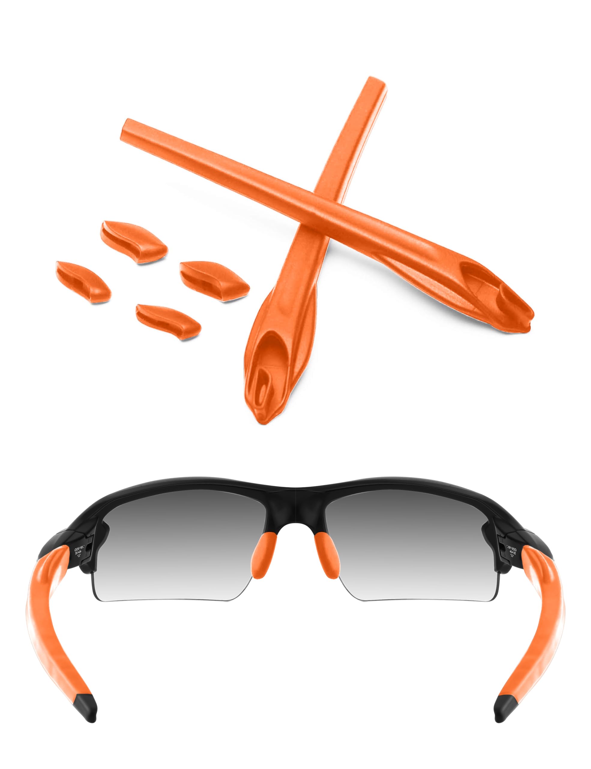 ToughAsNails orange replacement rubber kit for Oakley Flak 2.0 XL sunglasses with earsocks and nose pads