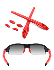 Red ToughAsNails replacement rubber kit for Oakley Flak 2.0 XL sunglasses with earsocks and nose pads