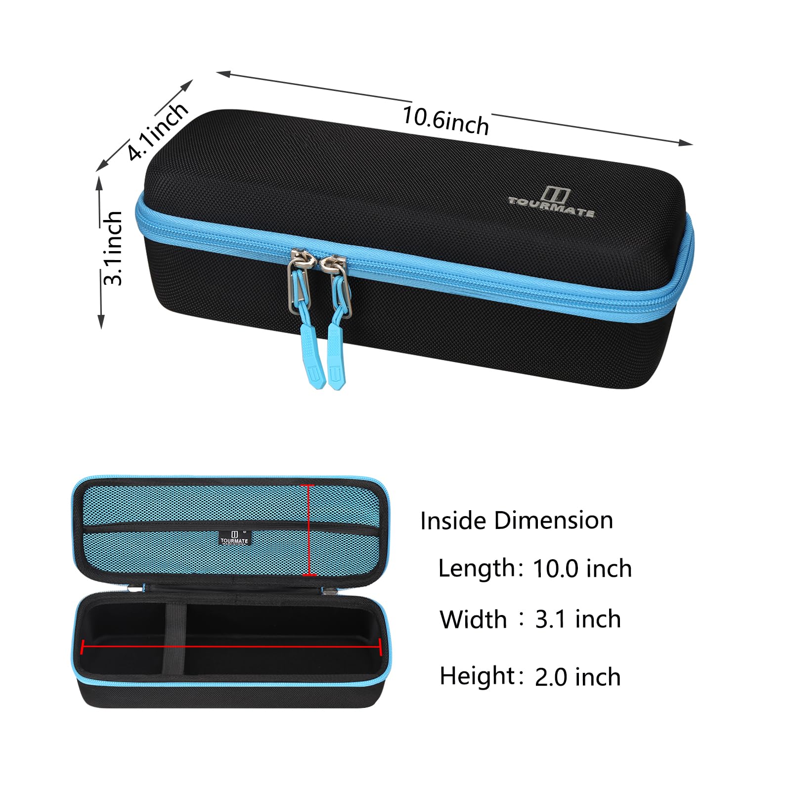 Interior mesh pocket for accessories inside Tourmate case
