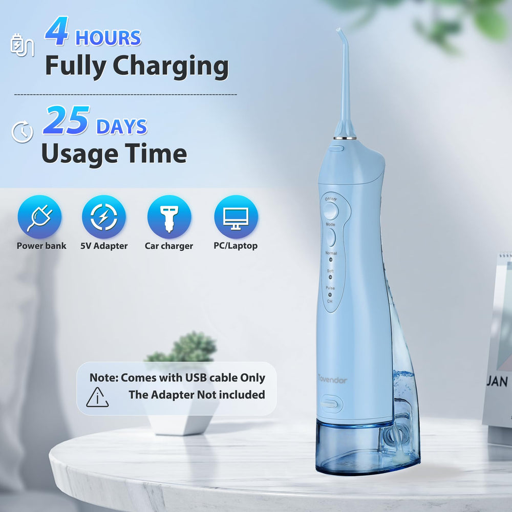 Five interchangeable flosser tips included