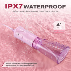 Rotating nozzle for thorough plaque removal with pink TOVENDOR flosser