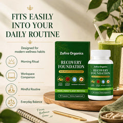 TQIUH ingredient scoop with powder blend showing key active botanicals