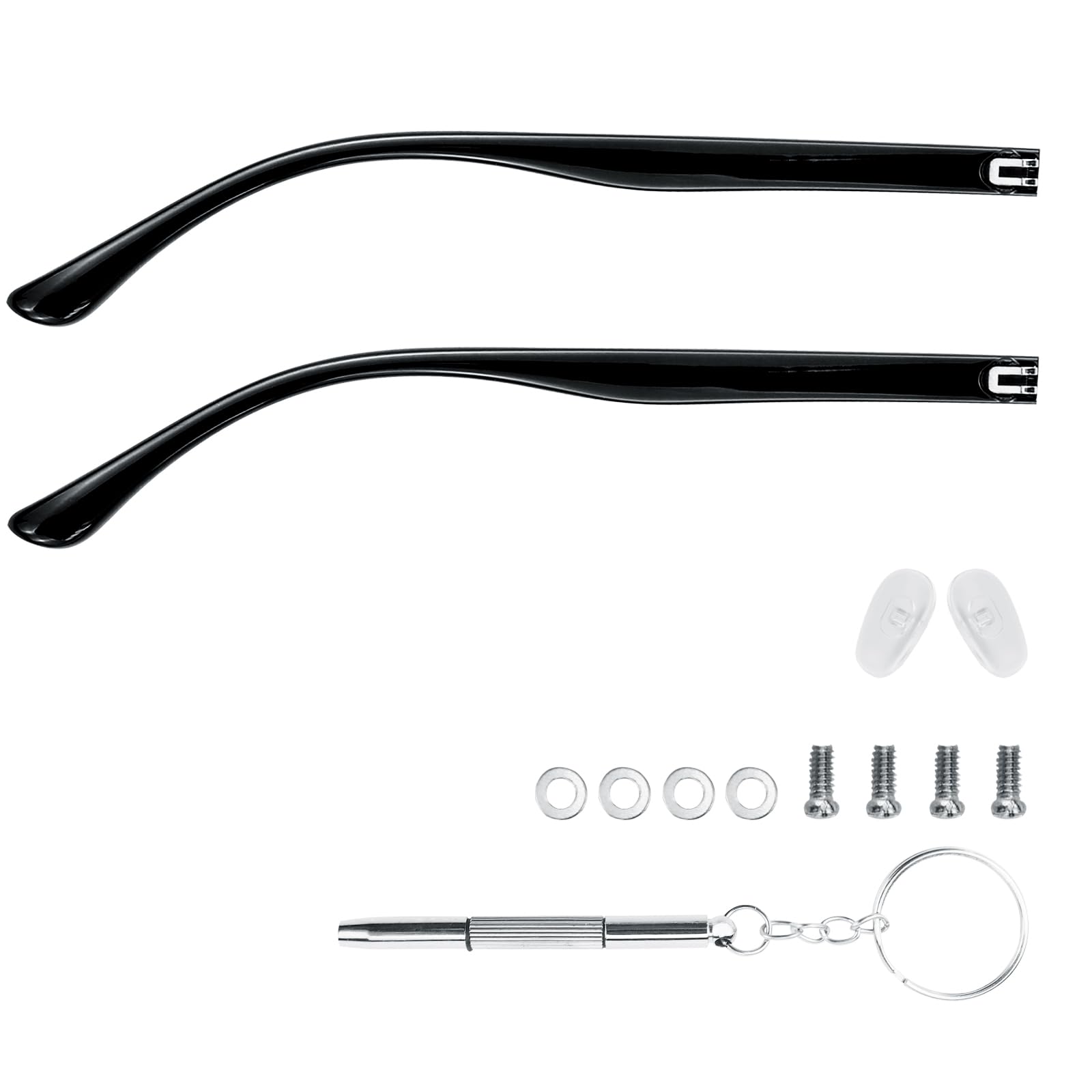 TR90 bright black replacement glasses arm – side view