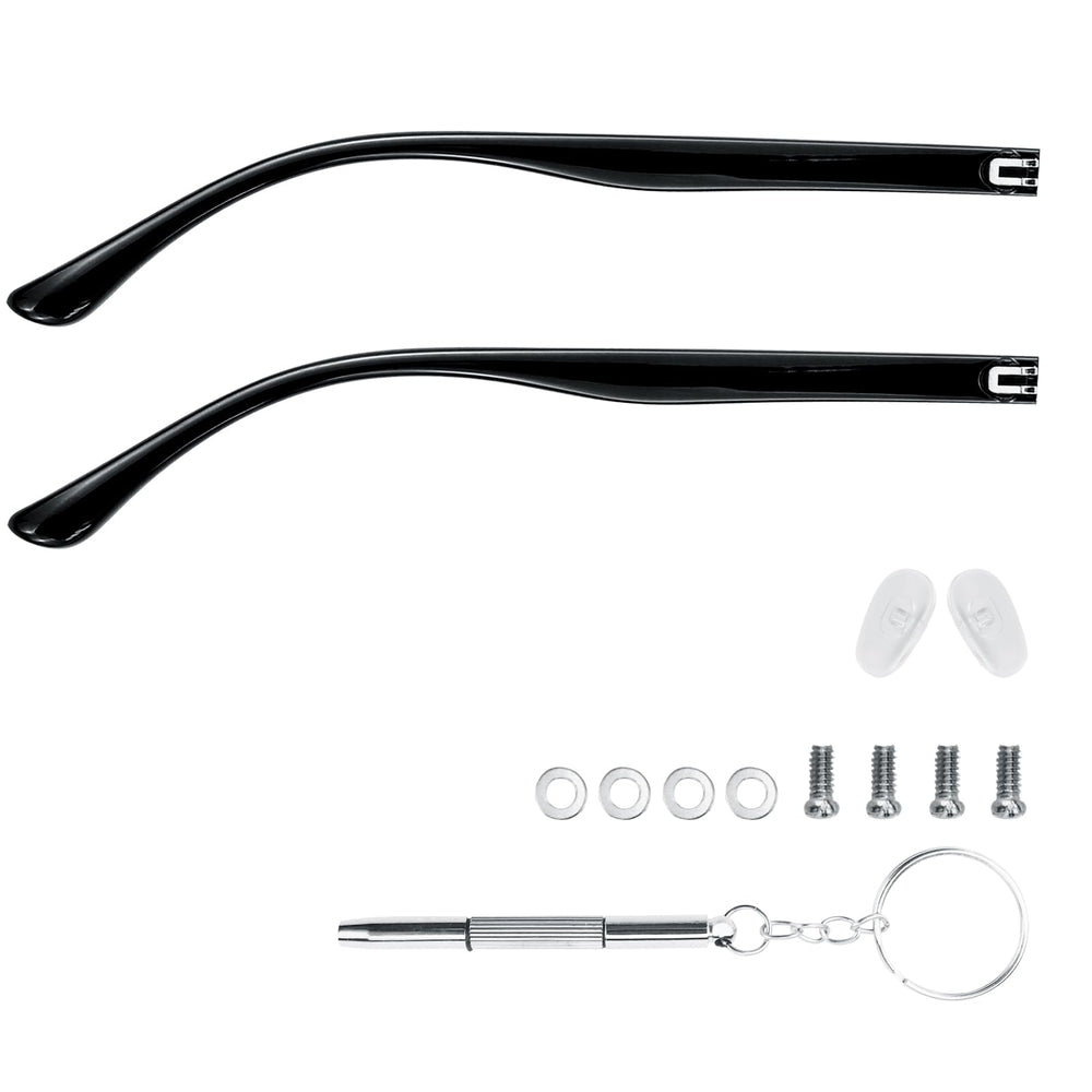 TR90 bright black replacement glasses arm – side view