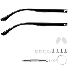 TR90 bright black replacement glasses arm – side view