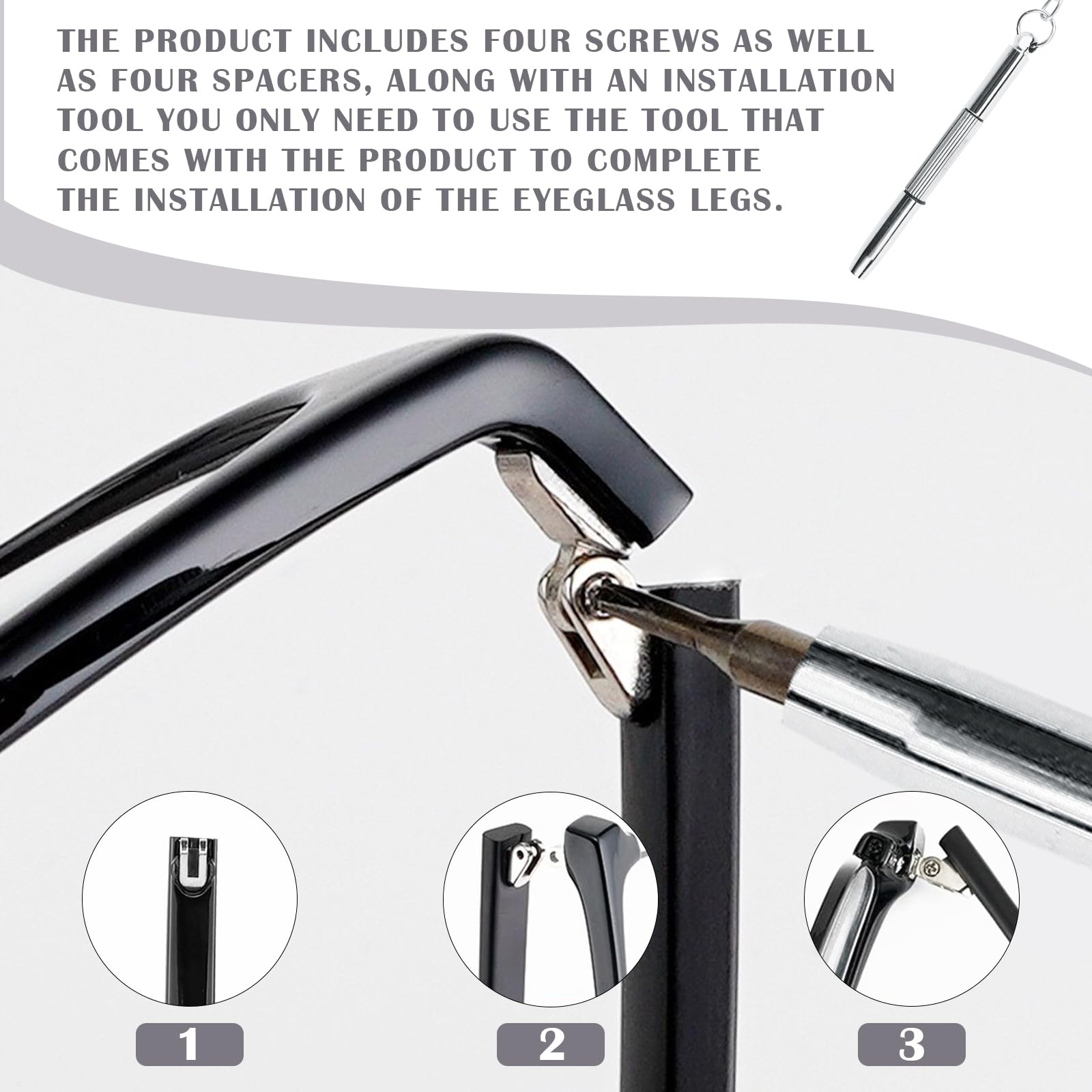 3-in-1 screwdriver kit with glasses screws