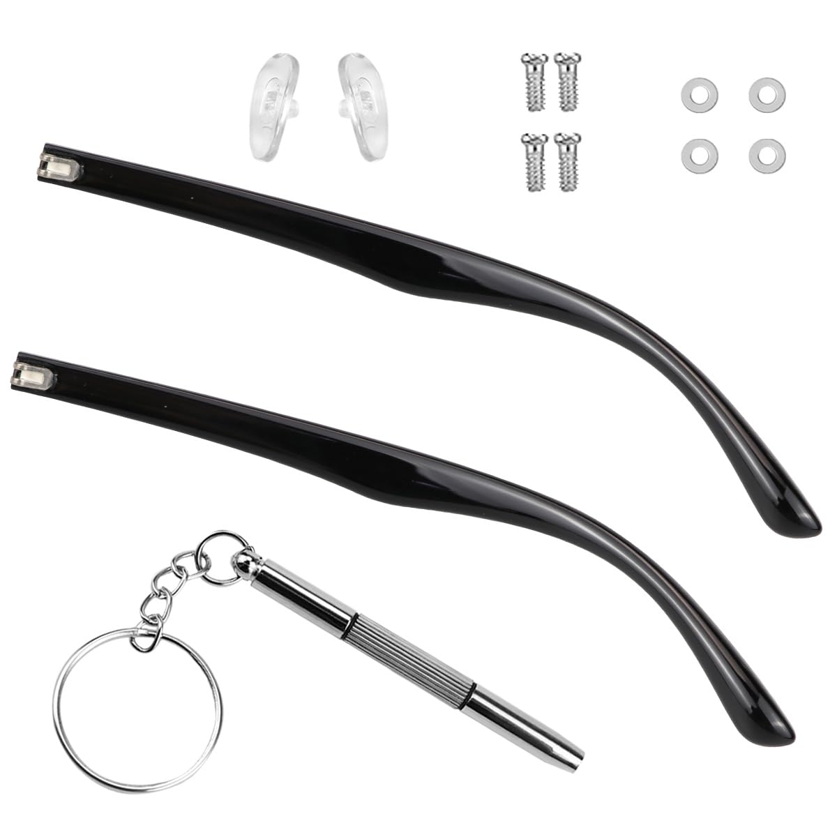 One pair of black TR90 glasses replacement arms