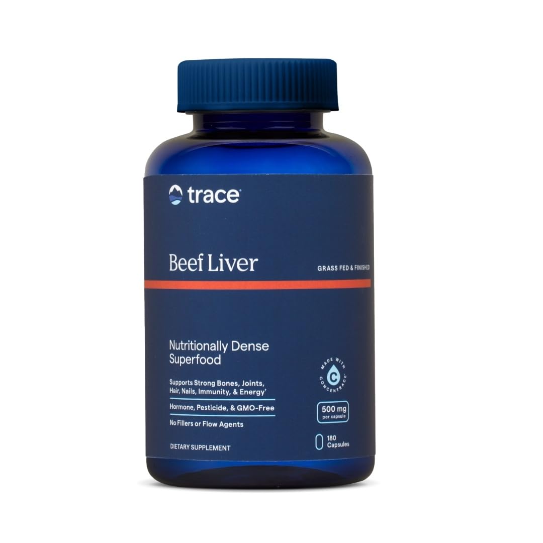Trace Minerals Beef Liver 500mg bottle label
