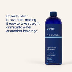 Crystal clear colloidal silver liquid in a glass with dropper