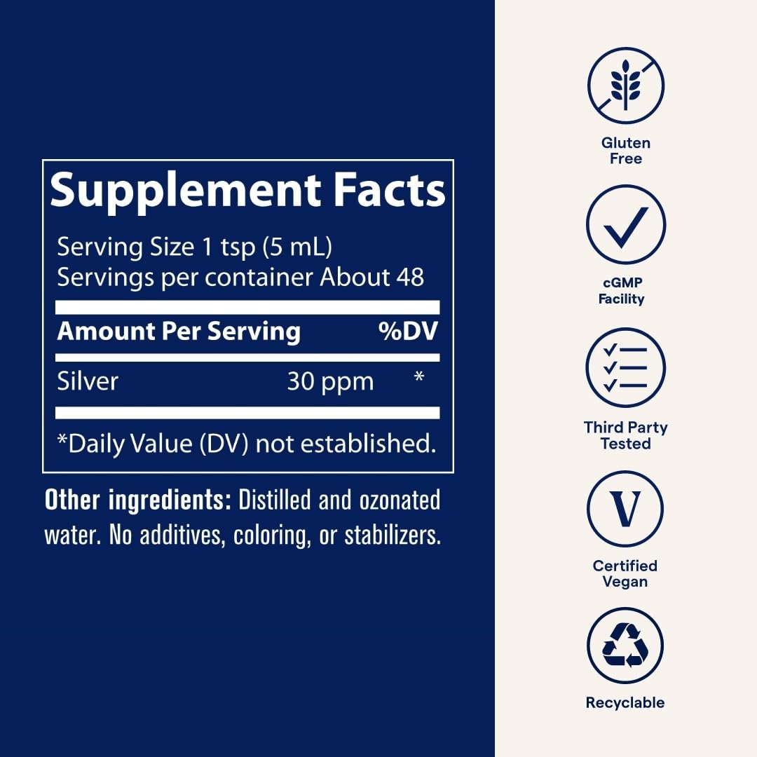 Dropping colloidal silver from bottle into liquid