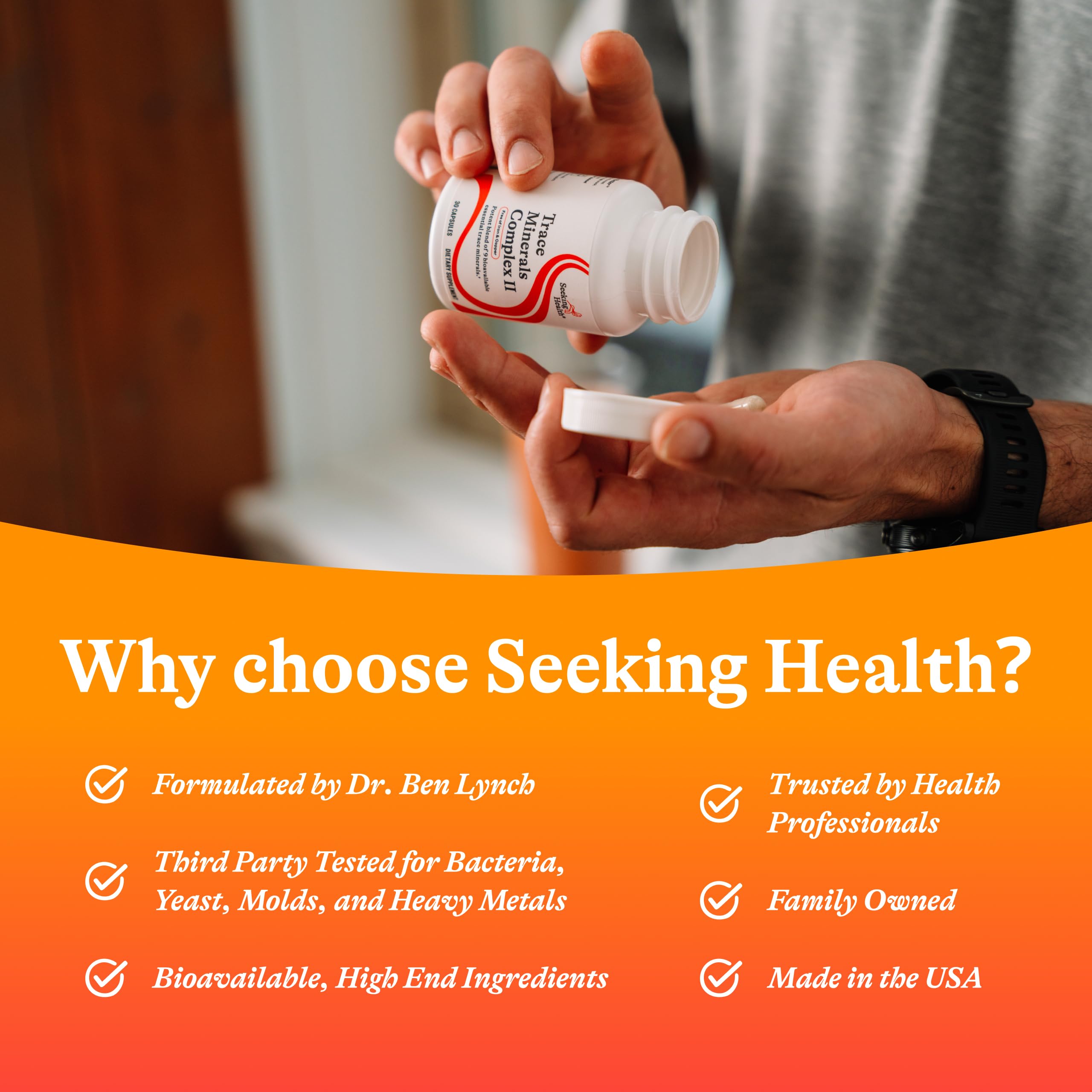 Nutrition facts panel for Trace Minerals Complex II