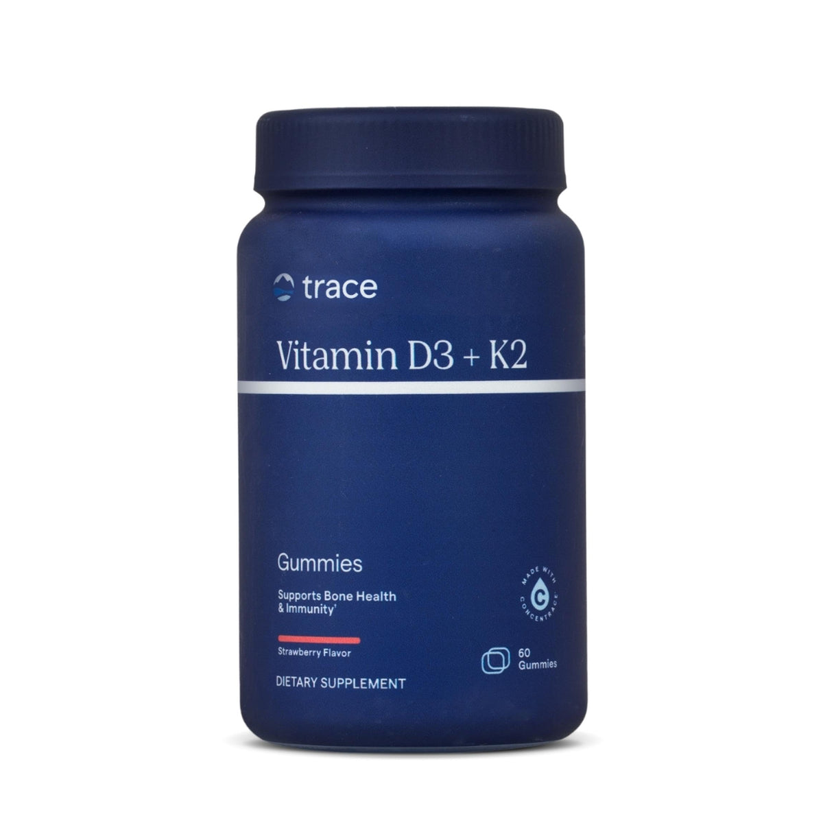 Trace Minerals D3 + K2 Gummies bottle front label