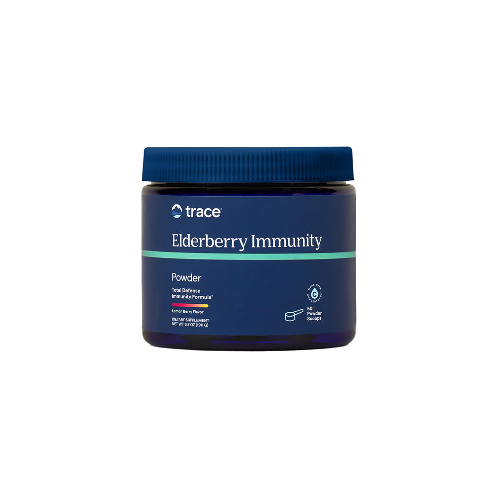 Front label of Trace Minerals Immunity Plus Elderberry bottle