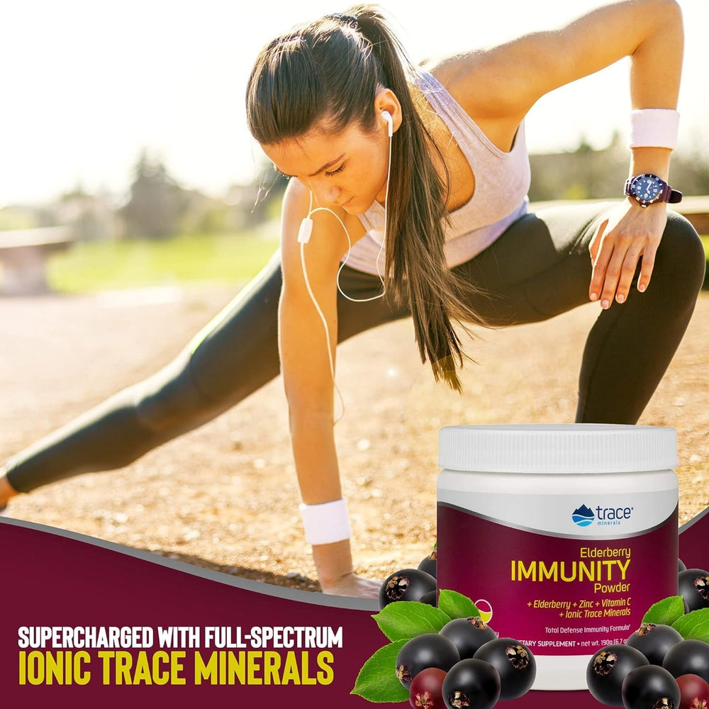 Ingredients highlighting ConcenTrace minerals with elderberry and zinc