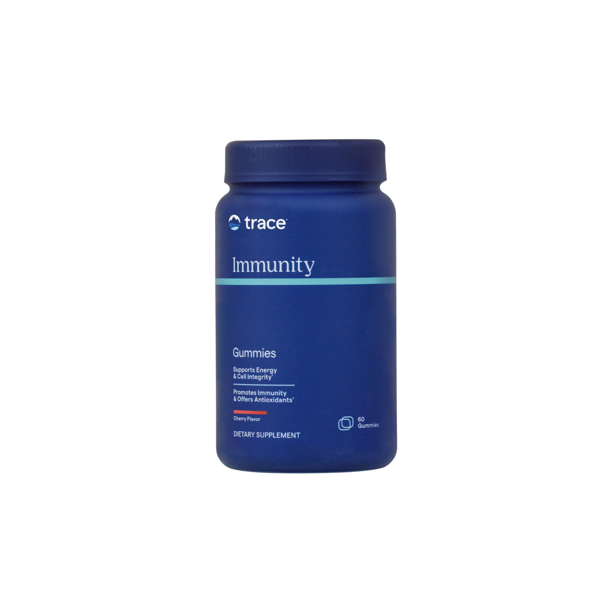Bottle of Trace Minerals Immunity Gummies in cherry flavor