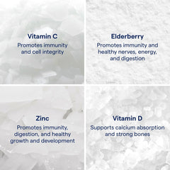 Close-up of Immunity Plus label for Mixed Berry flavor